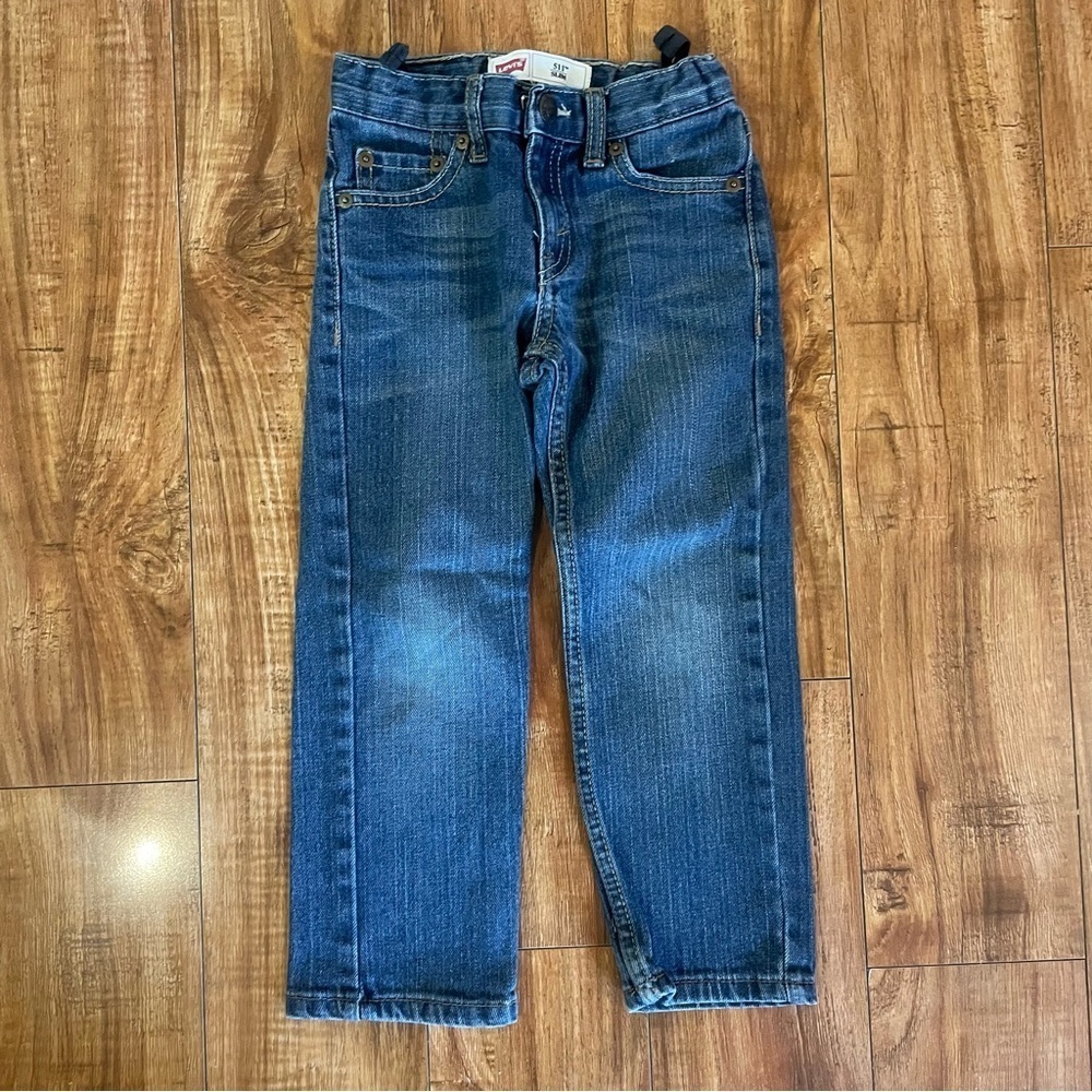 LEVIS 511 Slim Boys Blue Denim Jeans Waist Tighteners Size 4